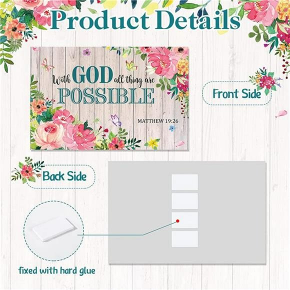 Spring with God All Things Are Possible Plastic with H Metal Stakes 25 x 16 Inch - Picture 3 of 7